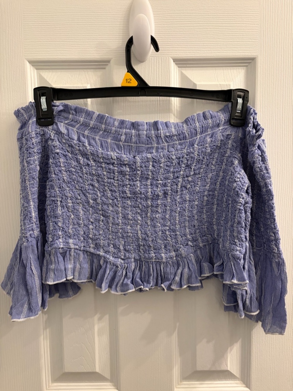 Free People Smocked Off-Shoulder Crop Top - Picture 7 of 10
